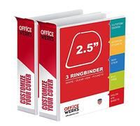 Lot de 2 classeurs professionnels à 3 anneaux en D de 6,3 cm, classeur de présentation pour pages standard, 21,6 x 27,9 cm avec poches, reliure blanche