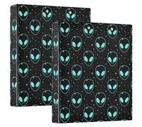 Lot de 2 classeurs UFO Alien à 3 anneaux en D A4 avec 200 feuilles pour enfants, fournitures scolaires, femmes et hommes