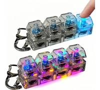 Lot De 2 Clavier Anti Stress Lumineux, Fidget Porte-Clés Clavier, 4 Boutons Claviers Clics Fidgets Toy, Jouet À Clics avec Lumière, pour Voyages Bureau Cadeaux, pour Enfant Adultes