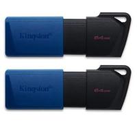 Lot de 2 Clé USB 3.2 Gen 1 Kingston DataTraveler Exodia M DTXM/64Go avec capuchon mobile (Noir + Bleu)