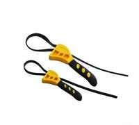 Lot de 2 clés à bande en caoutchouc réglables pour les tâches de plomberie, prise en main ergonomique pour une utilisation confortable sur des formes irrégulières (jaune et noir)