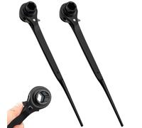 Lot de 2 clés à cliquet 19/22 mm pour construction d'échafaudage - Clé à cliquet réversible droite/gauche - Clé à podger multifonction - Cliquet en CR-V avec surface chromée mate