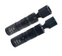 Lot de 2 clés à douille 3/8", 14 mm et 16 mm avec joint automatique, outils à main en métal pour réparations et tâches d'entretien de voiture (noir)