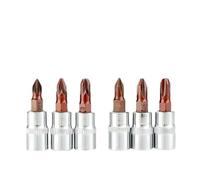 Lot de 2 clés à douille avec entraînement 6,35 mm PH1 PH2 PH3 pour embouts cruciformes et embouts Pozidriv PZ1 PZ2 PZ3, kit de tournevis professionnel en acier au chrome vanadium pour Elec(PH2)