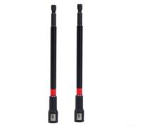 Lot de 2 clés à douille avec manchon d'extension de 150 mm pour perceuse, tourne-écrous hexagonaux, tige de 6,35 mm, porte-embout magnétique compatible avec les outils de perceuse de 6 à 14 mm (8 mm)