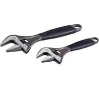 Bahco Clés à molette 9029 et 9031 – Professionnelles, ouverture extra large – Lot de 2