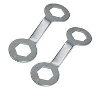 Lot de 2 clés à rondelle hexagonales à double extrémité 36 mm 38 mm pour réparation de machine à laver, alliage d'acier chromé épais, 5 mm d'épaisseur avec finition polie