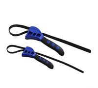 Lot de 2 clés à ruban en caoutchouc pour plomberie et ouverture de verre, sangle réglable pour saisir des objets de forme irrégulière, orange noir