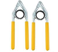Lot de 2 clés aérateur en acier au carbone pour robinets d'évier de cuisine et de douche avec poignée ergonomique multi-couches pour un fonctionnement confortable (2 jaunes)