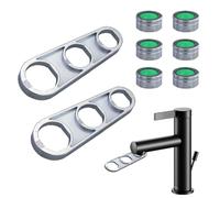 Lot de 2 clés de montage pour aérateur M16/M18/M20/M22/M24/M28, clé de régulateur de jet en alliage de zinc, outil de retrait de robinet, avec 6 régulateurs de jet