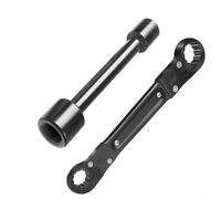 Lot de 2 clés de plomberie réglables pour installation de vanne d'arrêt d'angle de conduite d'eau, design à double tête, construction en acier à haute teneur en carbone, 15 cm et 22,9 cm (2 pièces)