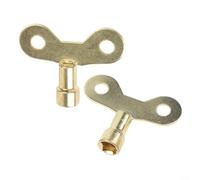 Lot de 2 clés de purge de radiateur en métal pour systèmes de chauffage, outil compact doré avec fonctionnement sans outil pour une ventilation et un entretien efficaces