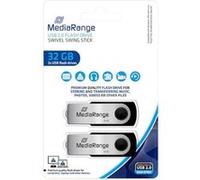 MediaRange MR911-2 lecteur USB flash 32 Go USB Type-A 2.0 Noir, Argent