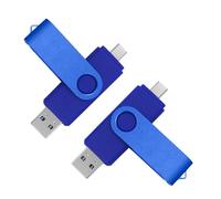 Lot de 2 clés USB 64 Go Flash Drive haute capacité multicolore - Clé USB en vrac 64 Go - Pivotant en métal - USB 2.0 - USB 2.0 - Clé USB 2.0 - Clé USB - Fermeture éclair - Haute vitesse pour stockage