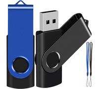 Lot De 2 Clés Usb De 4 Go Avec Cordon Gratuit (Noir Et Bleu)[MEM8291767]