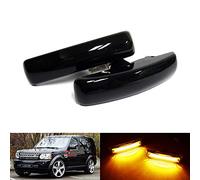 Lot de 2 clignotants latéraux à LED ambrés Voyant latéral Voiture lumière latérale Compatible avec LR Freelander 2 Discovery Series 3 4 RR Sport Noir