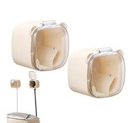 Lot de 2 clips de cordon muraux sans perçage | Couvercle transparent anti-poussière, crochets adhésifs sans traces et solution de gestion des câbles pour cuisine, salle de bain, chambre, hôtel, école