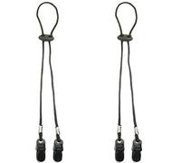 Lot de 2 clips de fixation pour chapeau/casquette, porte-chapeau sécurisé, sangle coupe-vent universelle, laisse anti-perte, clips multifonction, pour bateau, golf, pêche, voile, noir, Large