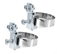 Lot de 2 clips de mise à la terre pour fixation de câbles dans des systèmes de protection contre le tonnerre avec construction en acier inoxydable résistant à la rouille pour tuyaux de 8 à 52 mm