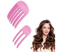 Lot de 2 clips de volume pour la racine des cheveux, peigne de coiffage pour cheveux longs et courts (rouge rose)
