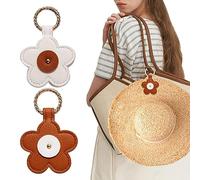 Lot de 2 clips magnétiques en forme de fleur pour chapeaux de voyage, sacs à main, sacs à dos, bagages, idéal pour accrocher des chapeaux de soleil, casquettes de baseball, lunettes de soleil (marron