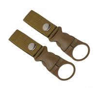 Lot de 2 clips porte-bouteille d'eau avec boucle en nylon pour ceinture et système MOLLE (kaki)