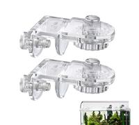 Lot de 2 clips pour couvercle d'aquarium en verre acrylique, clip transparent durable, accessoire de support d'aquarium sans bord | Stabilisateur de couvercle supérieur, support de capot d'aquarium