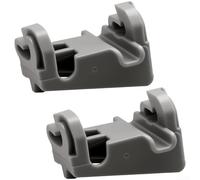 Lot de 2 clips pour panier de lave-vaisselle, pièces de rechange en ABS gris, support de panier inférieur sécurisé, ajustement stable pendant les cycles de lavage, installation sans outils, compatible