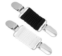 Lot de 2 clips pour vêtements - Vintage - En métal - Pour attacher la sangle dorsale - Pour cardigan - Pour femme et fille - Noir et blanc, Zinc