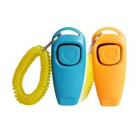 Lot de 2 cliquets de dressage pour chien 2 en 1 sifflet et clicker avec dragonne et porte-clés pour chiens, chats, animaux domestiques, appareil sonore efficace pour enseigner les mouvements de base