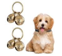 Lot de 2 cloches bruyantes pour chat et chien, cloches rétro pour animaux de compagnie, clochettes de suivi pour animaux, clochettes en laiton pour collier avec pendentif, cloches bruyantes pour
