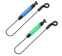Lot de 2 Cloches D'alarme De Pêche,Bite Indicator Swinger Carpe Indicateurs de Touche Lumineux Clochette De Peche Bâtons Lumineux,Alarme Sonore De Pêche pour Accessoire de Canne à Pêche(Bleu+Vert)
