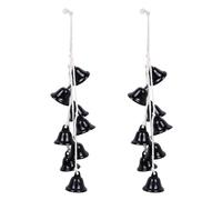 Lot de 2 Cloches de sorcière pour poignée de Porte pour Protection Faite à la Main - Cloches décoratives à Suspendre pour décoration de Chambre bohème (Noir)