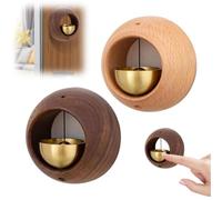 Lot de 2 cloches pour ouverture de porte, carillon éolien en bois en forme de C, carillon autocollant Br Carillon en bois avec