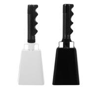Lot de 2 cloches vache en métal, percussions vibrantes, son clair, accessoire batterie, instrument musique for fêtes, événements sportifs Pour Les Jeux De Football