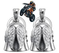 Lot de 2 clochettes de motard - Clochettes de motard - Clochettes de moto - Convient pour bénédiction, paix, porte-bonheur (ailes d'ange)