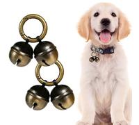 Lot de 2 clochettes extra bruyantes pour collier de chat et de chien, traqueur d'animaux de compagnie et fauconnerie, breloques en laiton durable avec fermoir mousqueton pivotant (Bronze & Black)