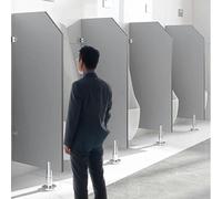 Lot de 2 cloisons de protection pour urinoir - Pour adultes - Avec joint d'angle en acier inoxydable - Pour centres commerciaux et institutions publiques