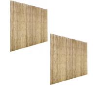 Lot de 2 clôtures de jardin en osier - 1 x 5 m - Protection contre le vent | Pour jardin, balcon et terrasse - Résistant aux intempéries et stable - Protection contre le vent et le soleil. Seaside No.64