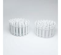 Lot de 2 clôtures miniatures en bois blanc de 89,9 cm pour décoration de jardin féérique et micro paysages - Modèles miniatures et amateurs de scène
