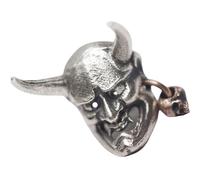 Lot de 2 clous d'oreilles inspirés de l'Oni mystique - Design à bords lisses et résistants aux irritations - Bijoux de corps Kirsite - Cadeau unisexe - Boucles d'oreilles gothiques polyvalentes