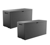 Lot de 2 coffres de rangement - KETER - Emily - Extérieur - Résine - 270 L - Gris