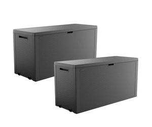 Lot de 2 coffres de rangement - KETER - Emily - Extérieur - Résine - 270 L - Gris