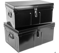 Lot de 2 coffres en métal Habitat noir