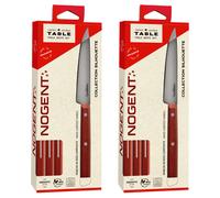 Lot de 2 coffrets de 4 couteaux de table Silhouette rouge vin Nogent
