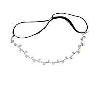 Lot de 2 coiffes de mariée simples avec chaîne en cristal, accessoires for cheveux de mariage, for femmes, fêtes, voyages à la plage, mariage (doré)(Silver)