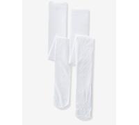 VERTBAUDET Lot de 2 collants fantaisie fille blanc/motif 27/30