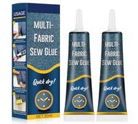 Lot de 2 colles textiles pour tissus, colle à tissu, colle instantanée, permanente, lavable, séchage de patchs, colle imperméable pour tissus, vêtements, coton, flanelle, denim, cuir