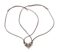 Lot de 2 colliers arcanes en forme de cœur avec pendentif en forme de cœur pour fans de comic Con Cadeau de collection Collier pour couple