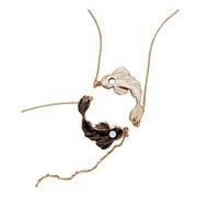 Lot de 2 colliers assortis en forme de poisson porte-bonheur Koi pour couple Tai Chi Ying Yang